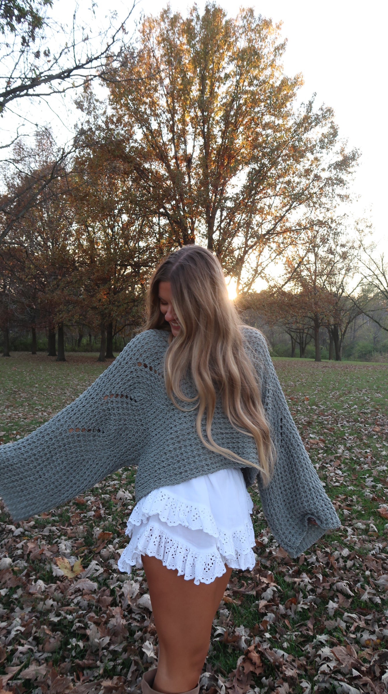 All the Sage Knit Crop Sweater