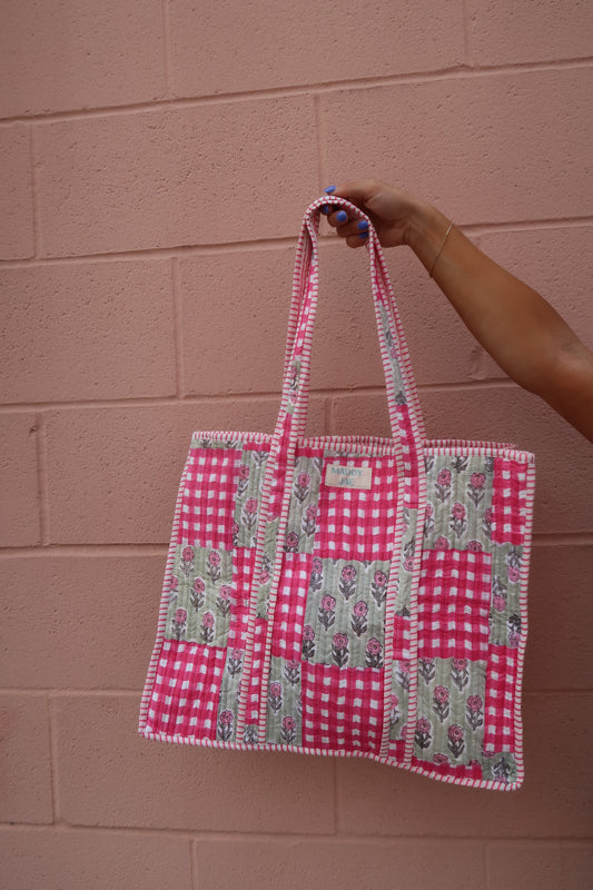 Posie Quilted Tote Bag
