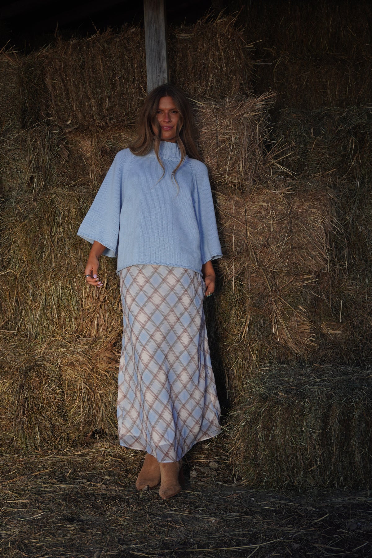 Randy Plaid Maxi Skirt