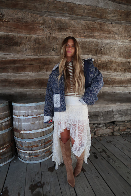 Stella Navy Bandana Quilted Jacket