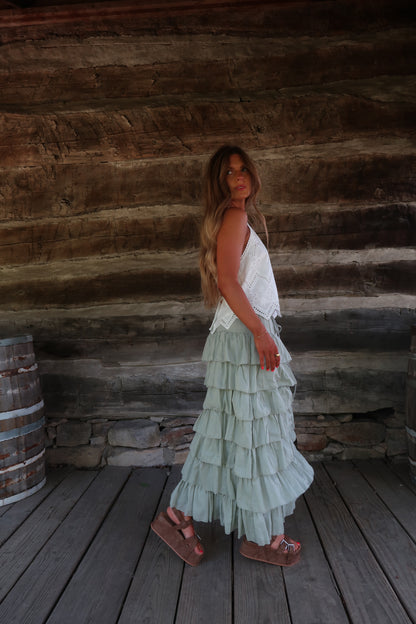 Frolic Sage Maxi Skirt