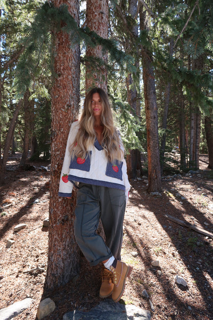 Strawberry Quilted Pullover