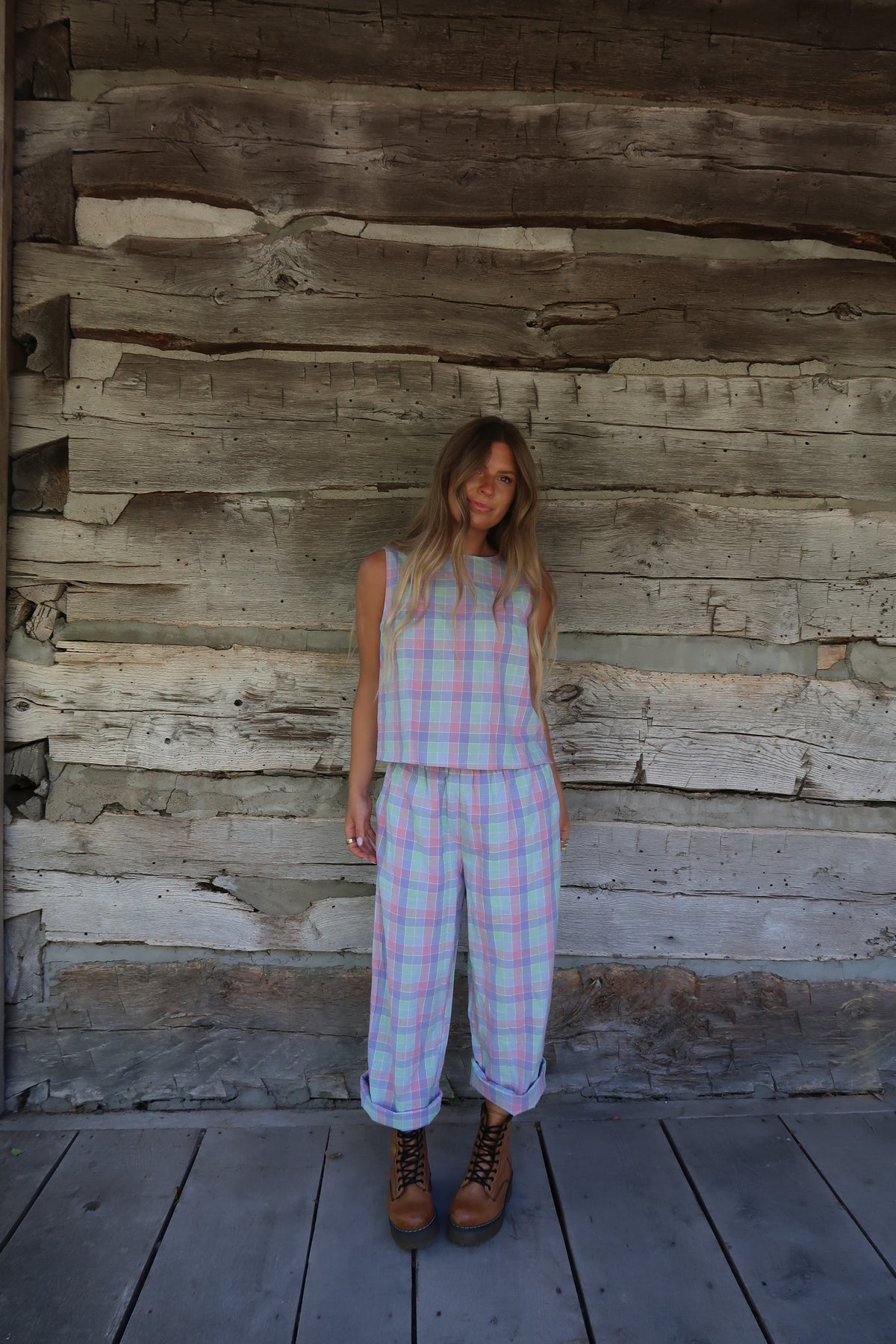Sweet Pea Plaid Set
