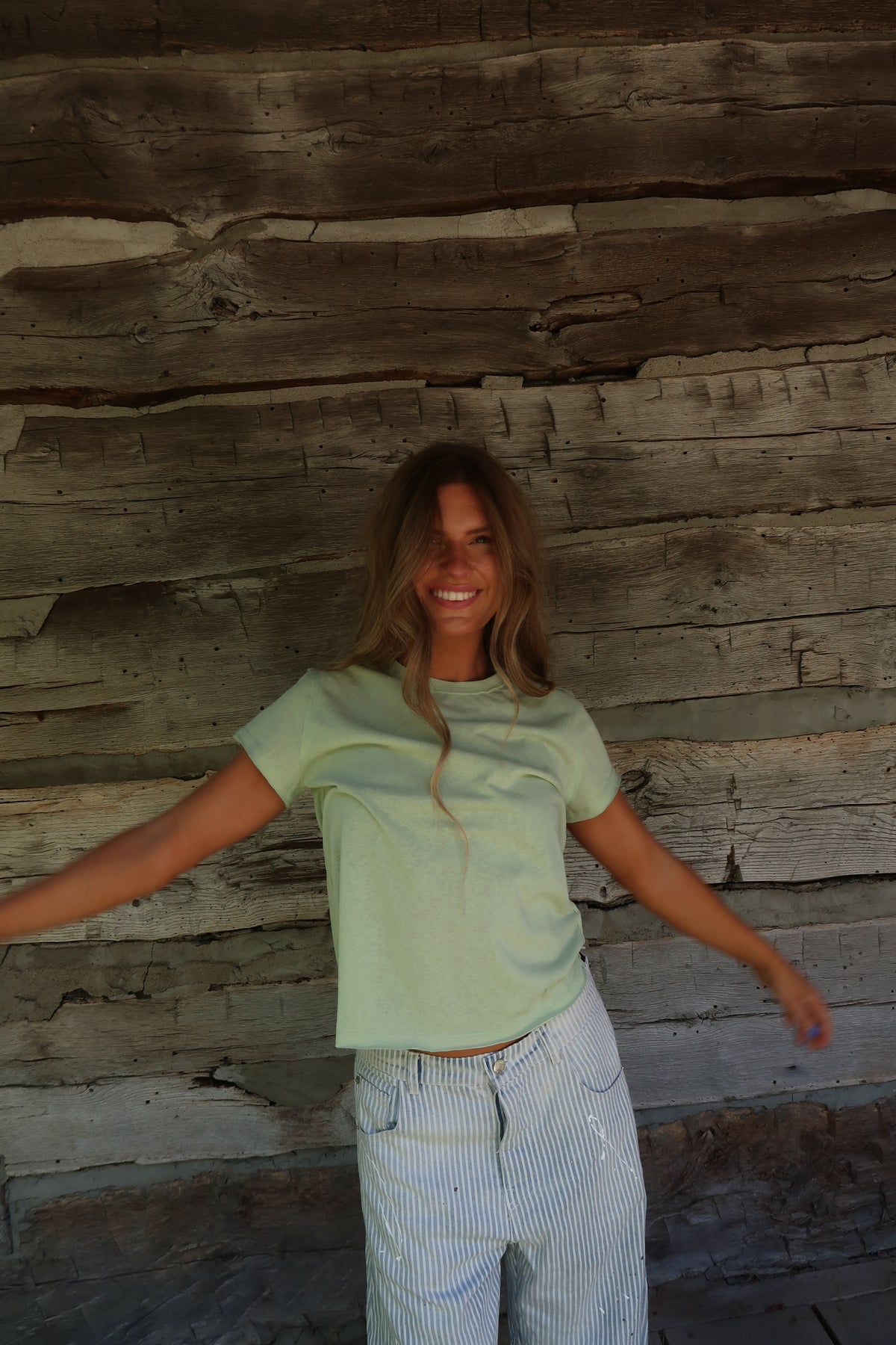 Sage Washed Boxy Cotton Tee