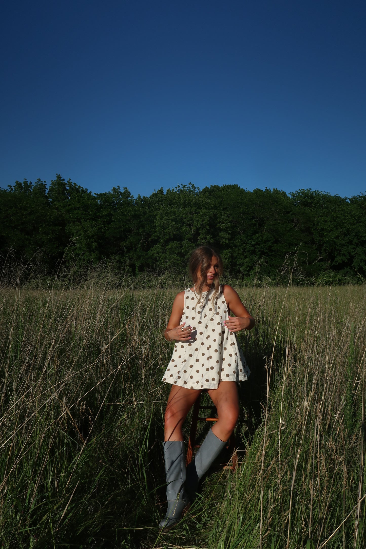 Cream Dot Breeze Tank