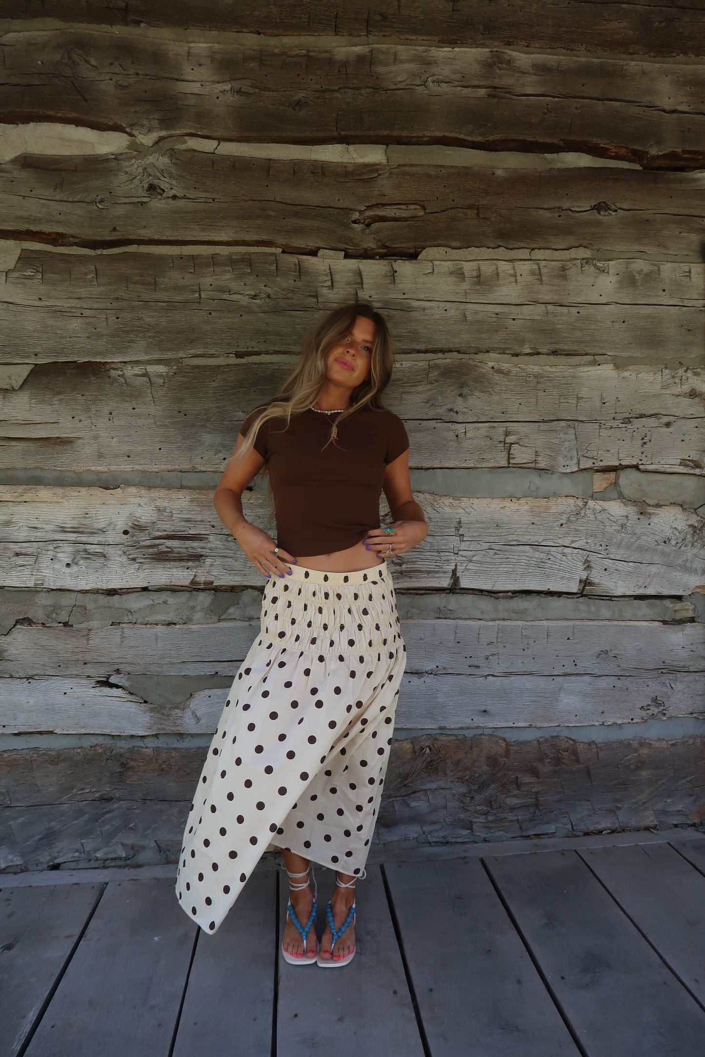 Sandstone Dot Maxi Skirt
