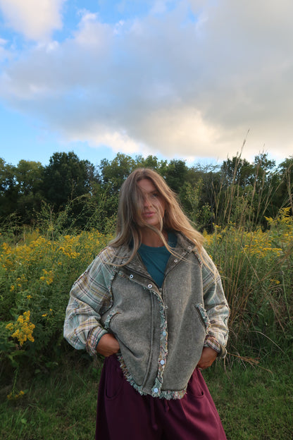 Folk Flannel Sleeve Jacket