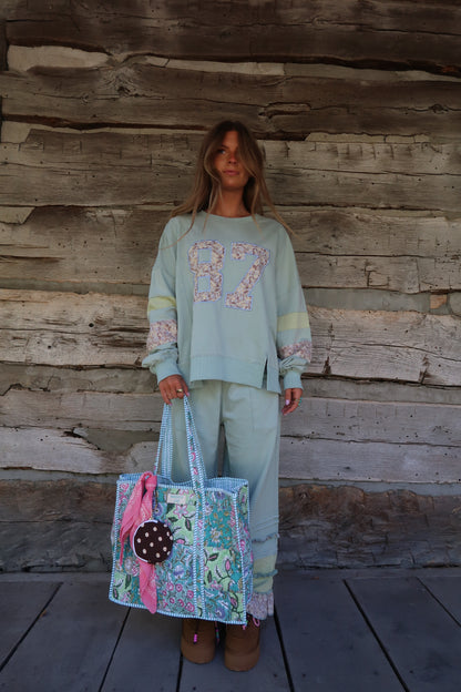 Sage 87 Ruffle Crewneck