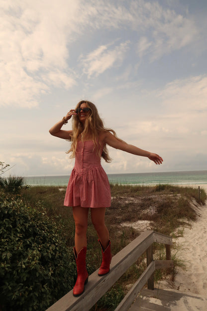 Cherry Cove Gingham Romper