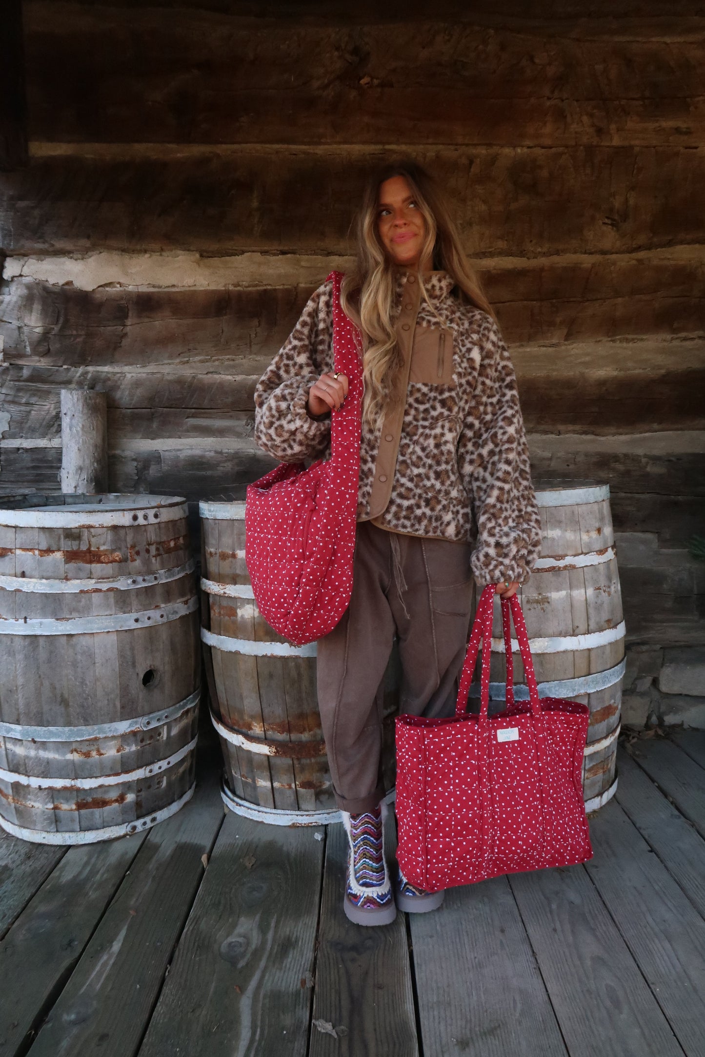 Ruby Quilted Tote Bag