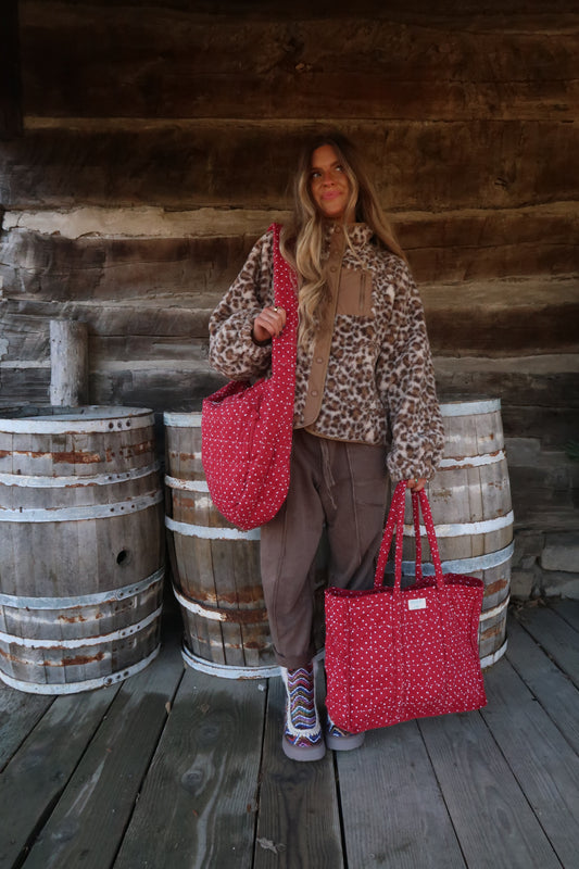 Ruby Quilted Tote Bag