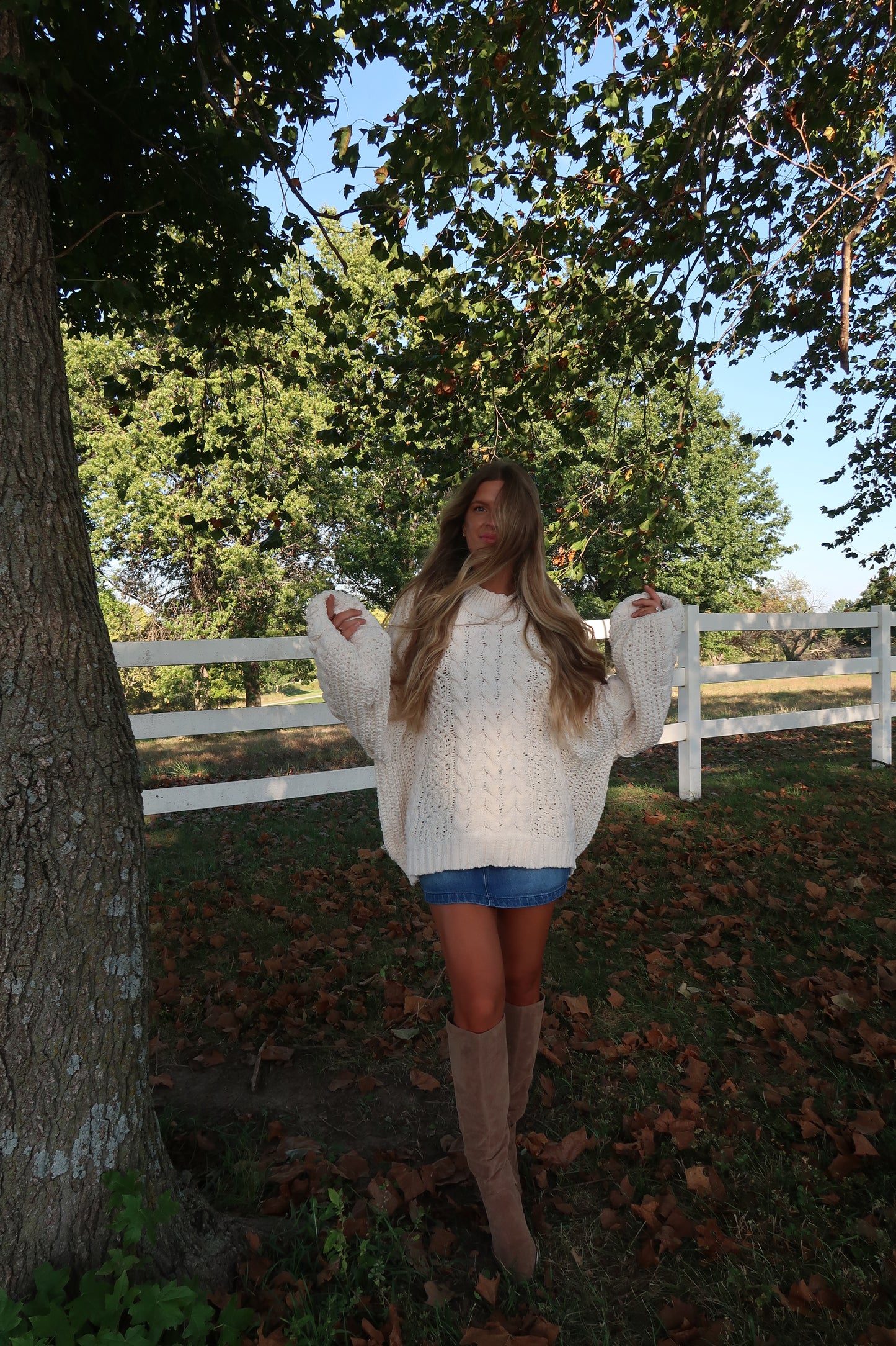 Rudy Cream Cable Knit Sweater