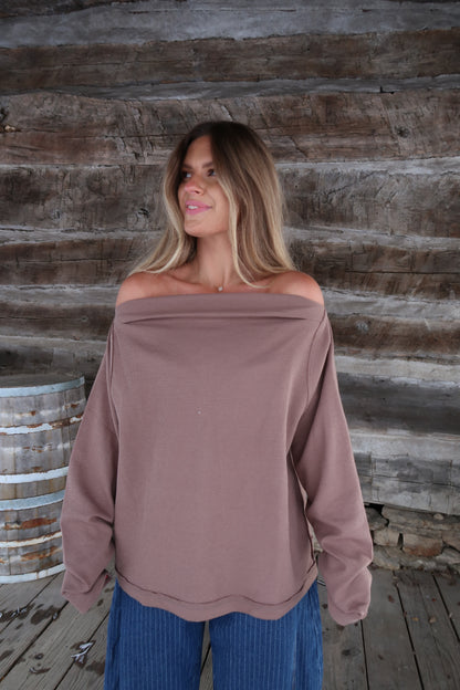 Hot Coco Off the Shoulder Top