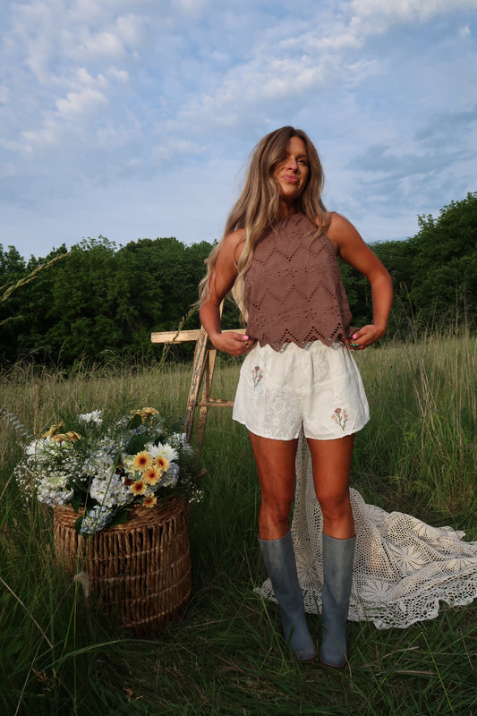 Brown Ziggy Halter Top