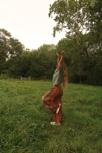 Gemstone Stripe Patchwork Pants (handmade)