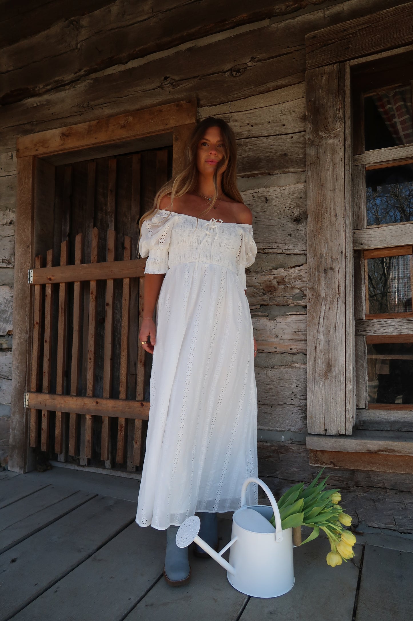 Lilly Eyelet Midi Dress