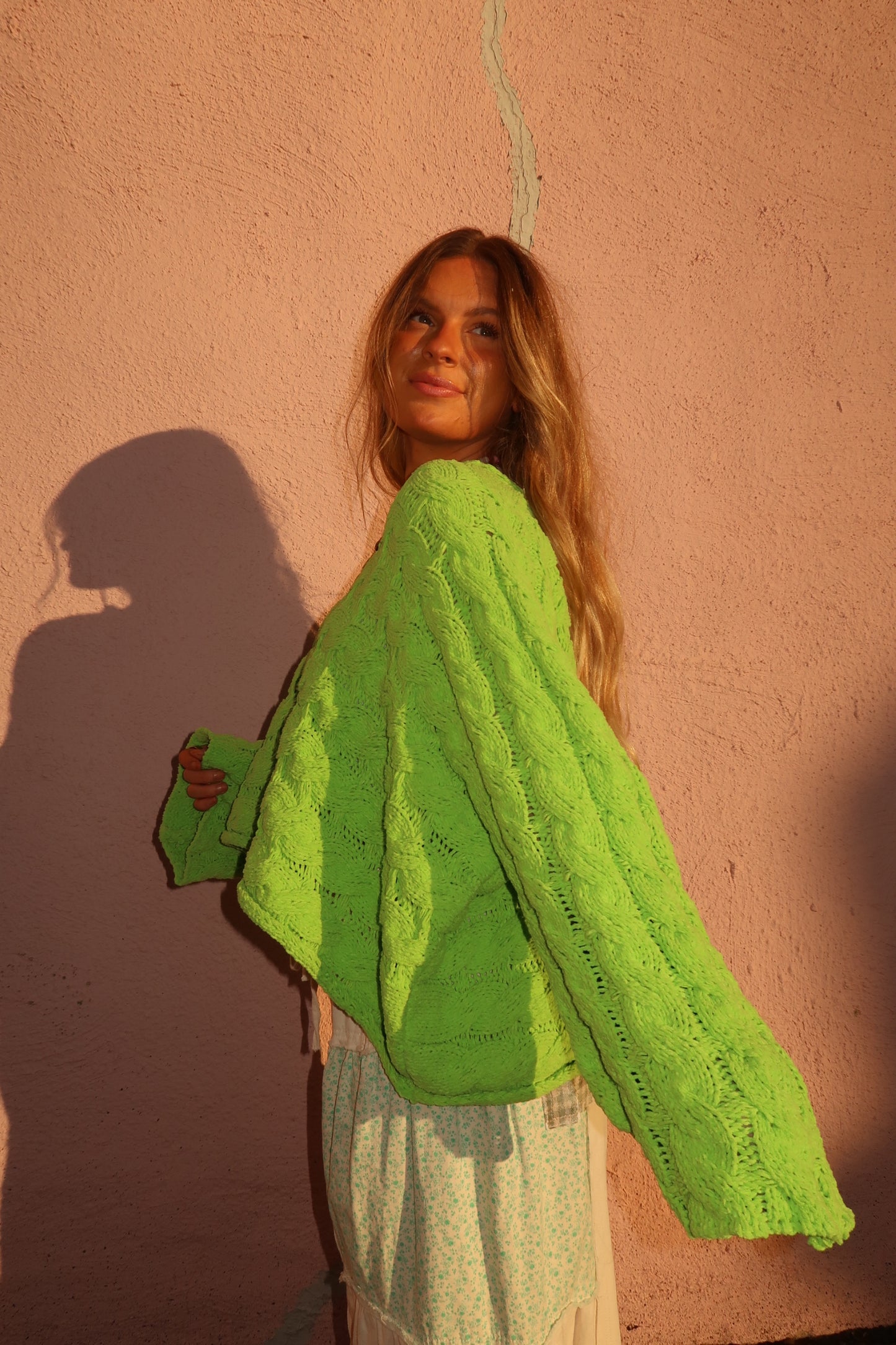 Key Lime Knit Crop Sweater