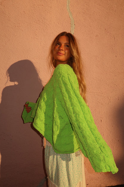 Key Lime Knit Crop Sweater