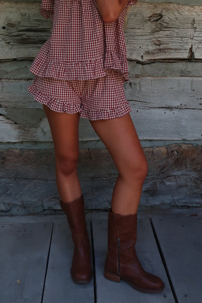 Maple Gingam Ruffle Shorts
