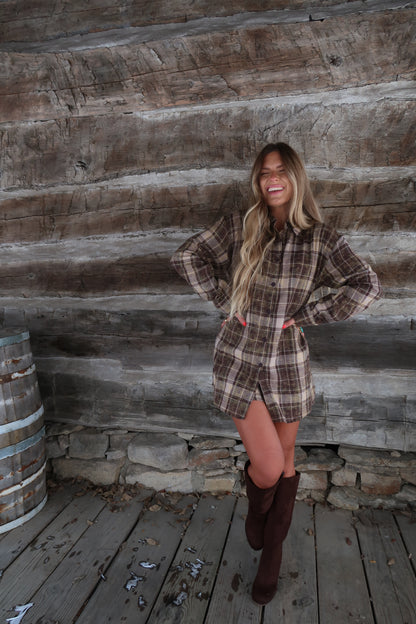 Chocolate Flannel Romper