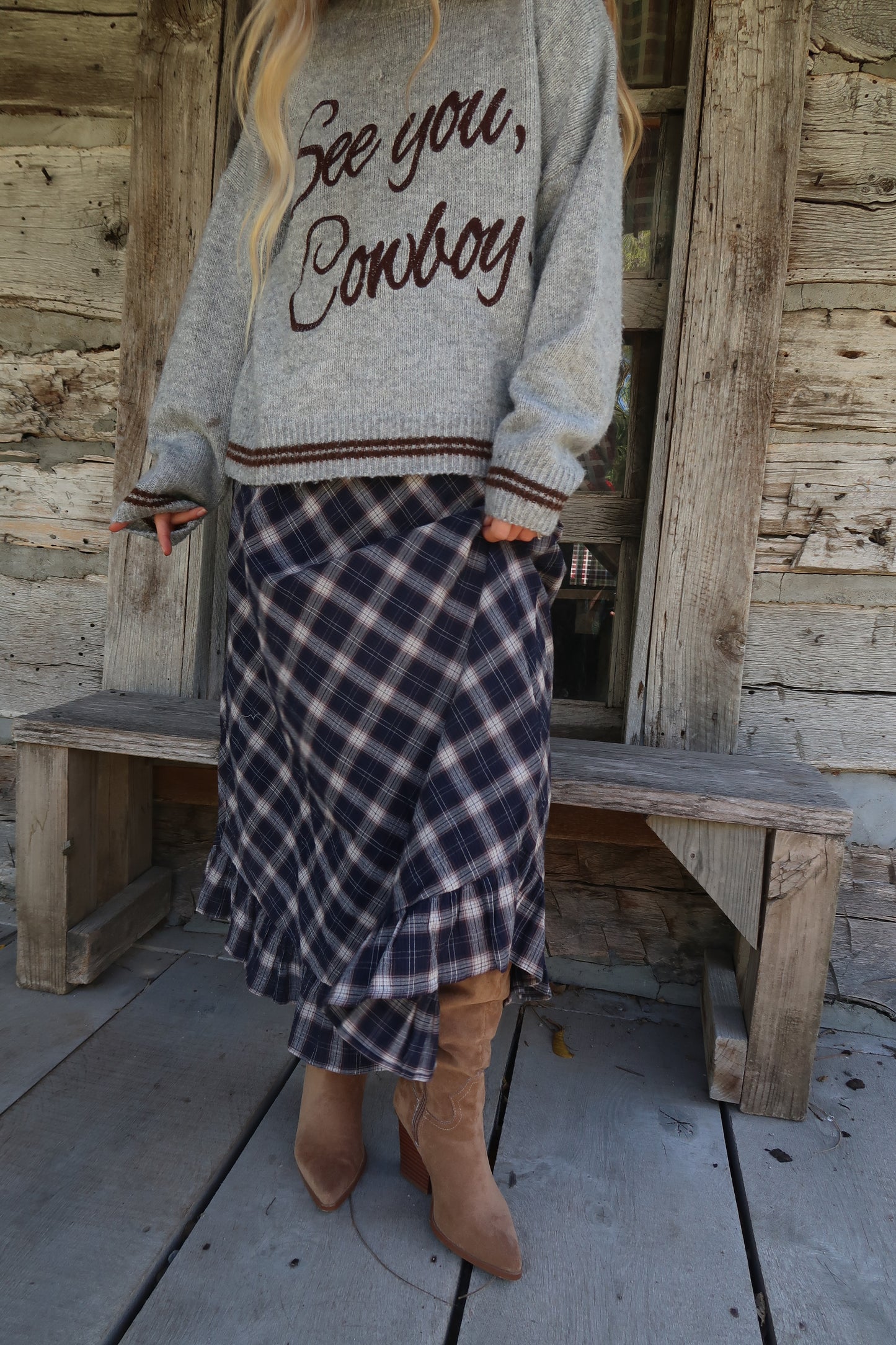 Grateful Plaid Maxi Skirt