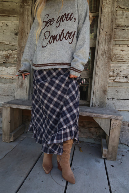 Grateful Plaid Maxi Skirt