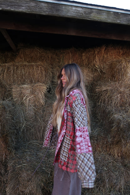 Clay Ridge Oversized Patchwork Flannel