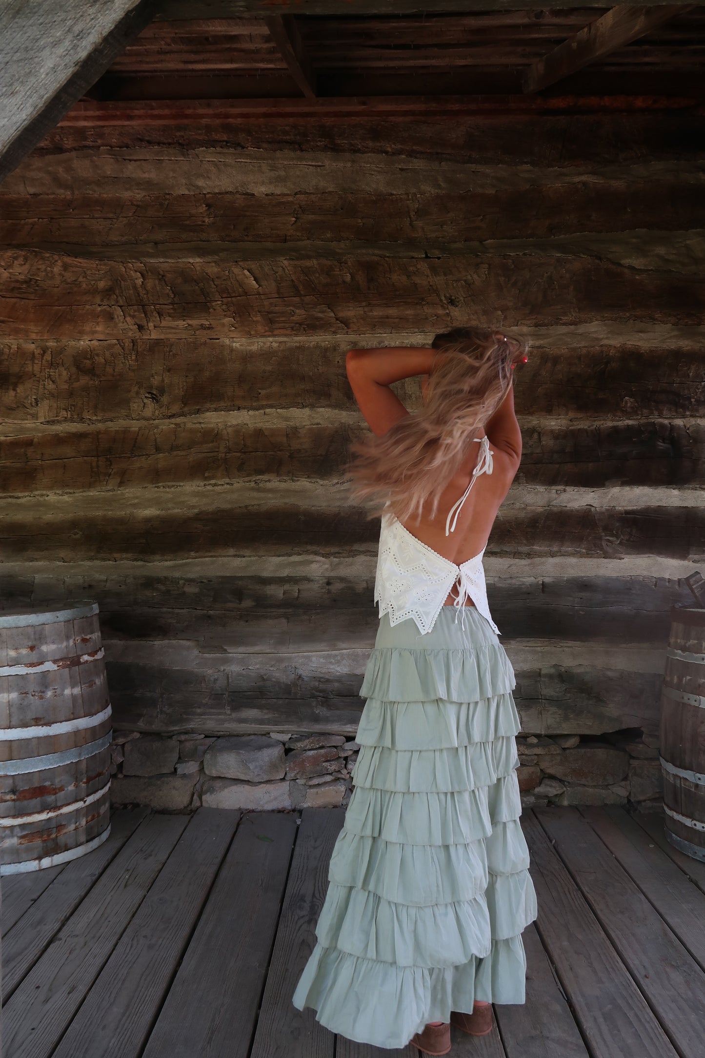 Frolic Sage Maxi Skirt