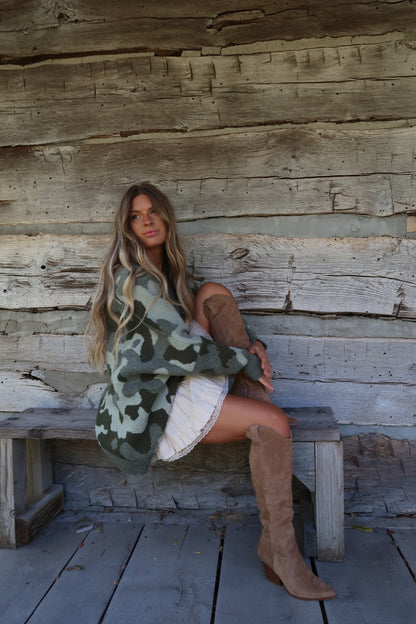 Camo Oversized Cardi