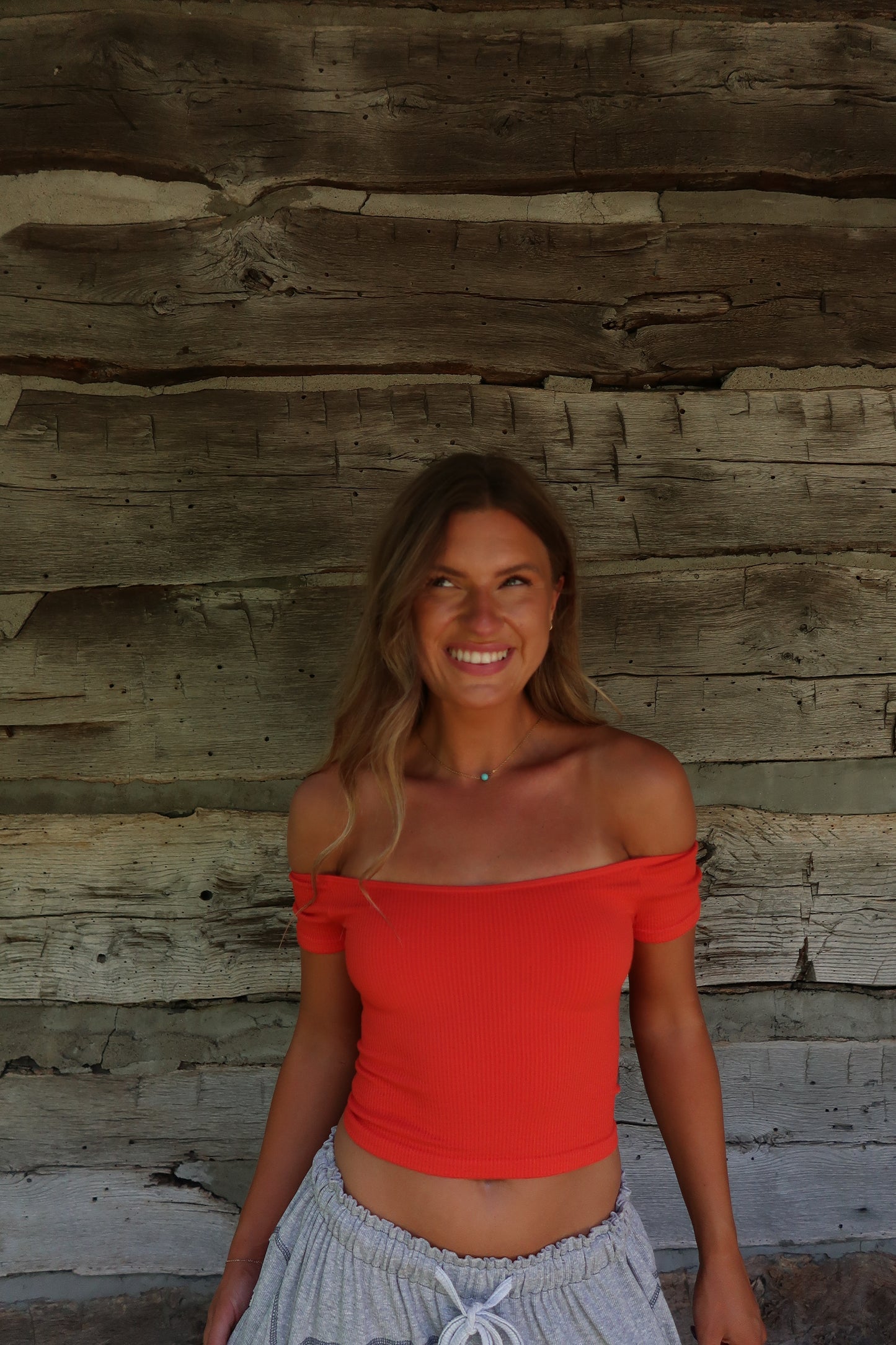 Poppy Seamless Off the Shldr Top