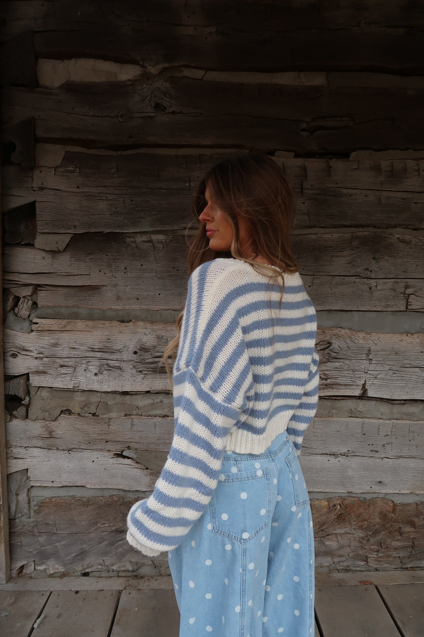 Malibu Stripe Crop Sweater