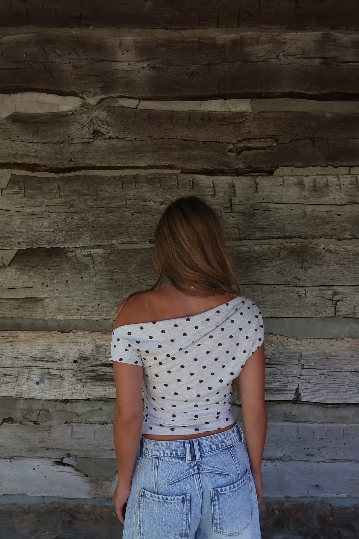 Polka Dot off the Shoulder Top