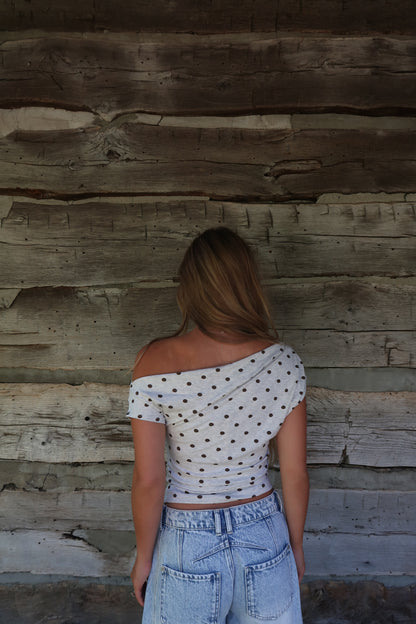 Polka Dot off the Shoulder Top
