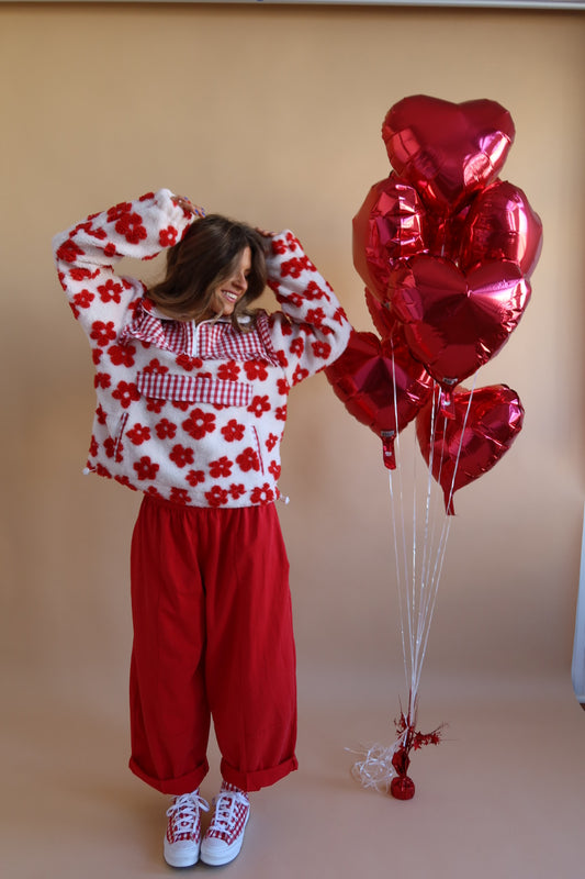 Cherry Kiss Quarterzip Sherpa