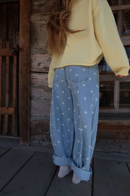 Denim Dot Barrel Jeans