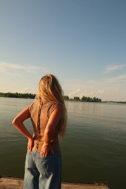 Driftwood Button Tank