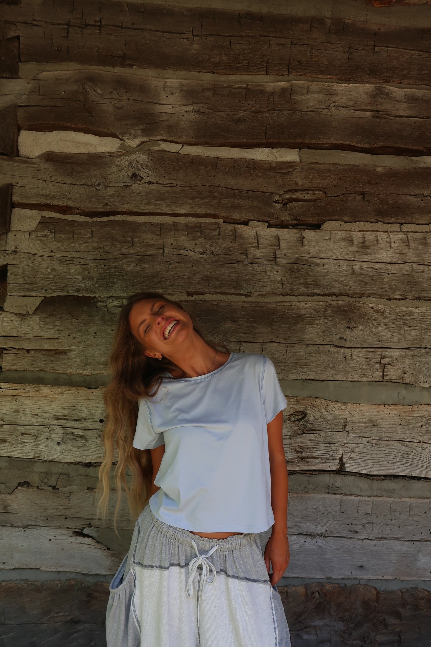 Powder Blue Contrast Relaxed Tee