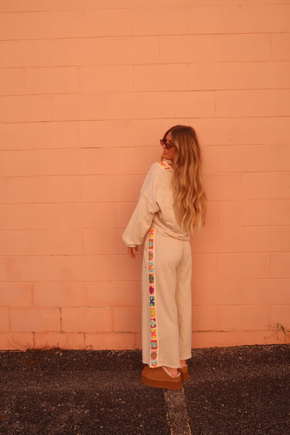 Happy Stitch Wide Leg Pants