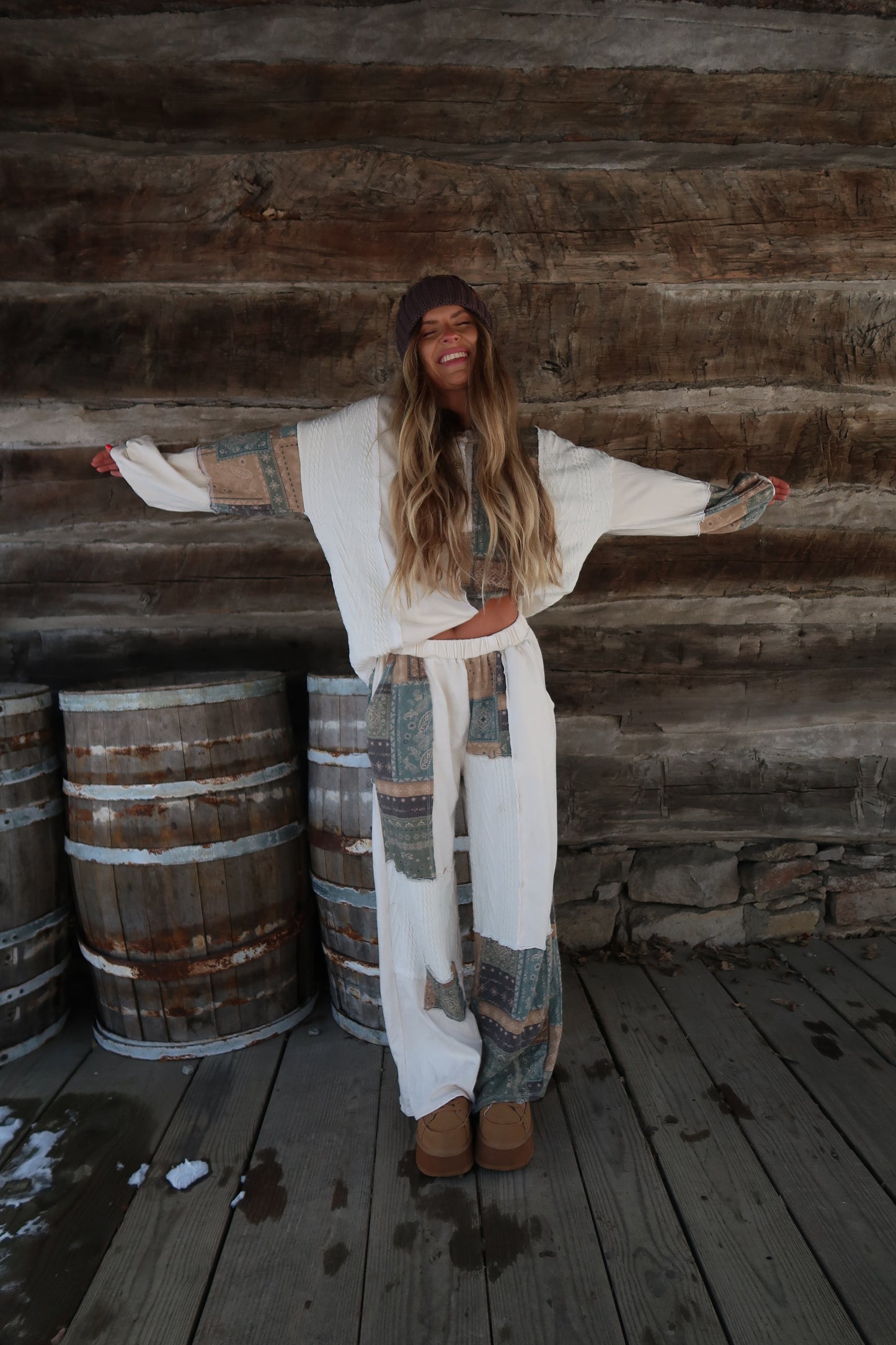 Natural Bandana Patch Long Sleeve