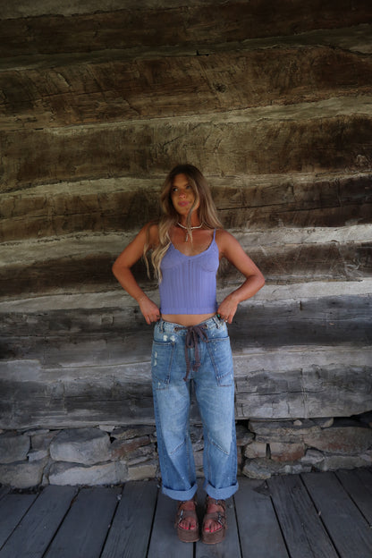 Periwinkle Seamless Layering Tank