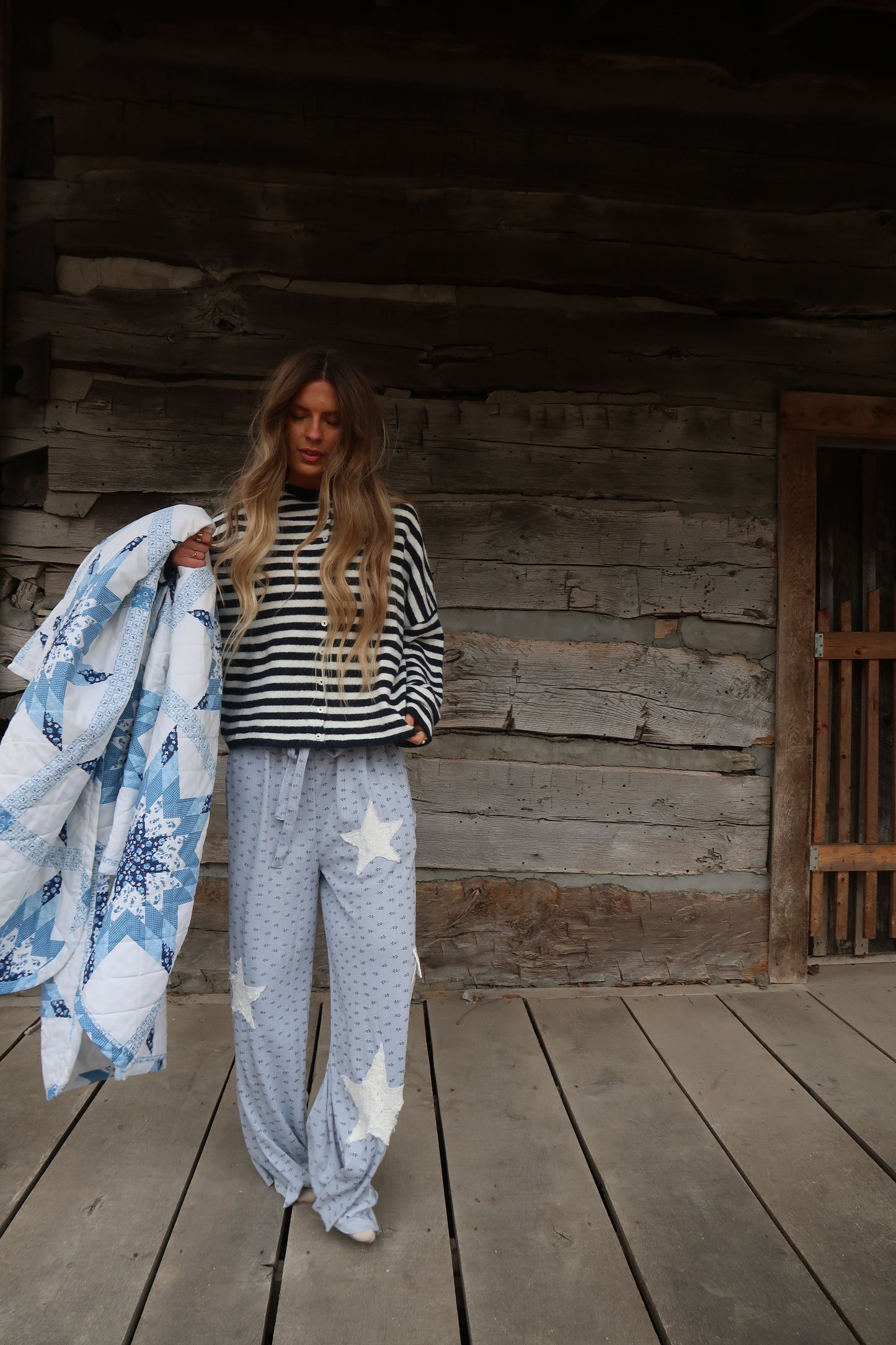 Powder Blue Ditsy Pant