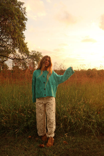 Latte Dot Barrel Jeans
