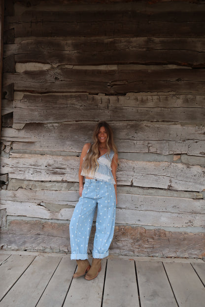 Blue Bird Ruffle Tank