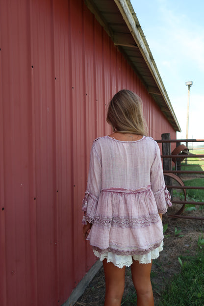 Rose Crochet Babydoll Top