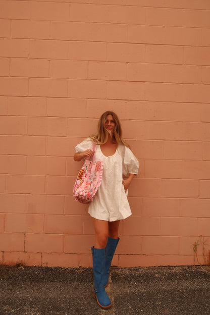 Juliet Ruffle Quilted Tote Bag