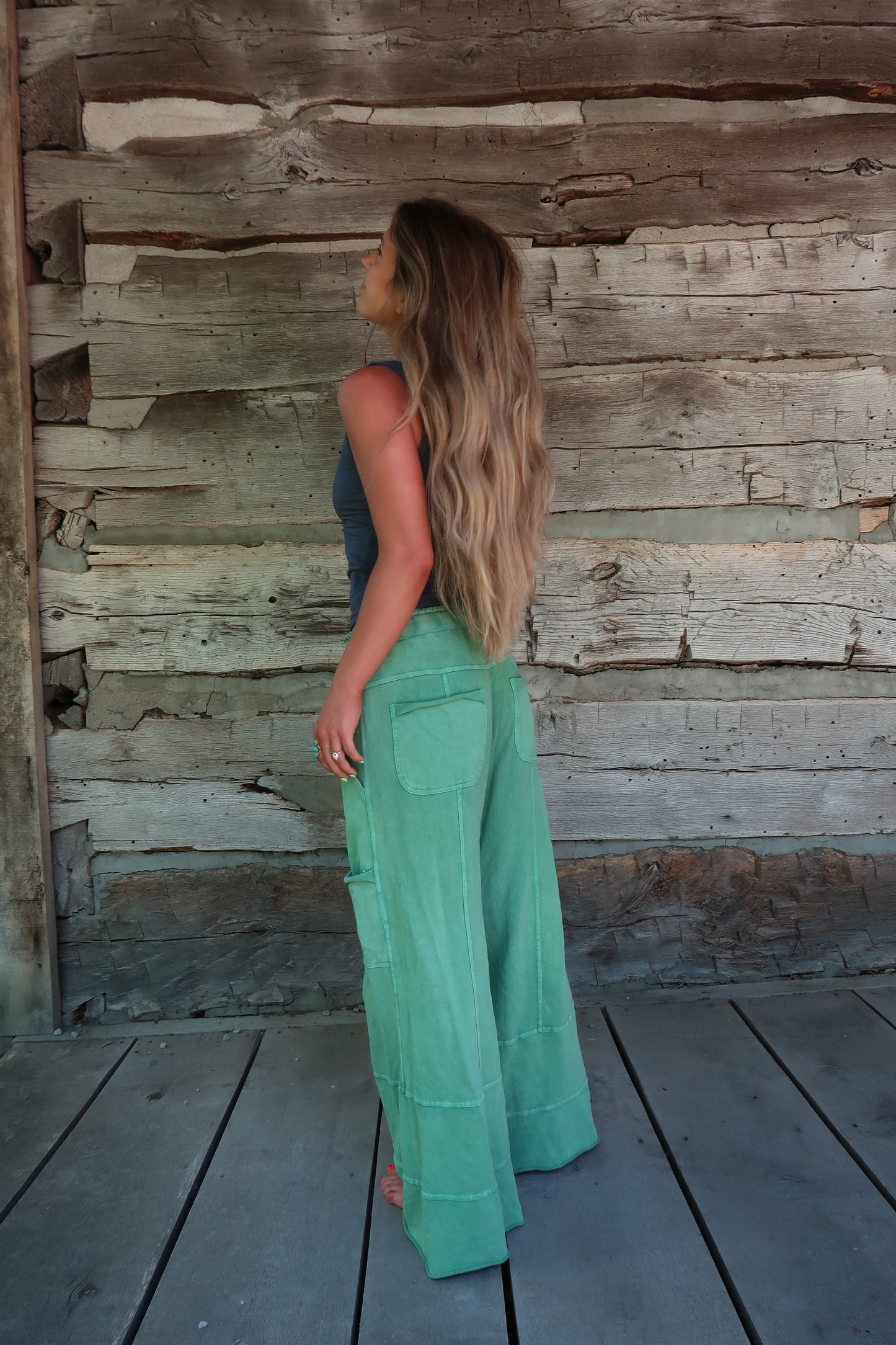 Evergreen Wide Leg Cargo Pant