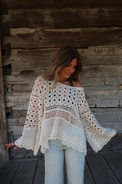 Cottage Crochet Babydoll Top