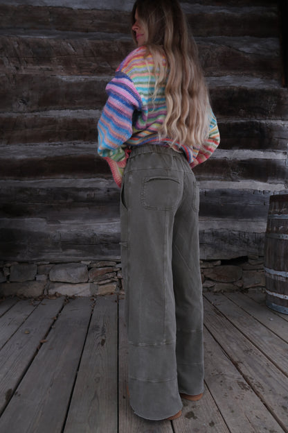 Deep Moss Wide Leg Pant