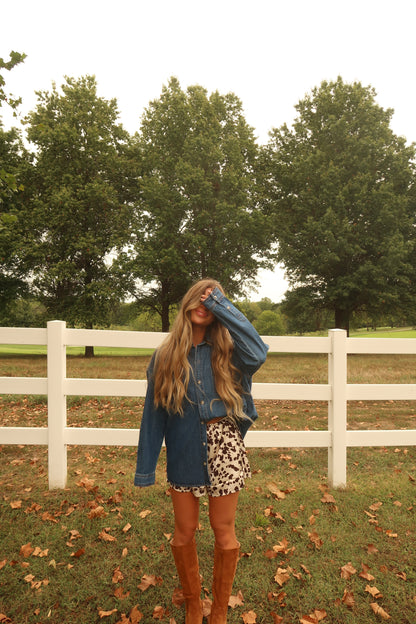 Molly Moo Cow Print Satin Short