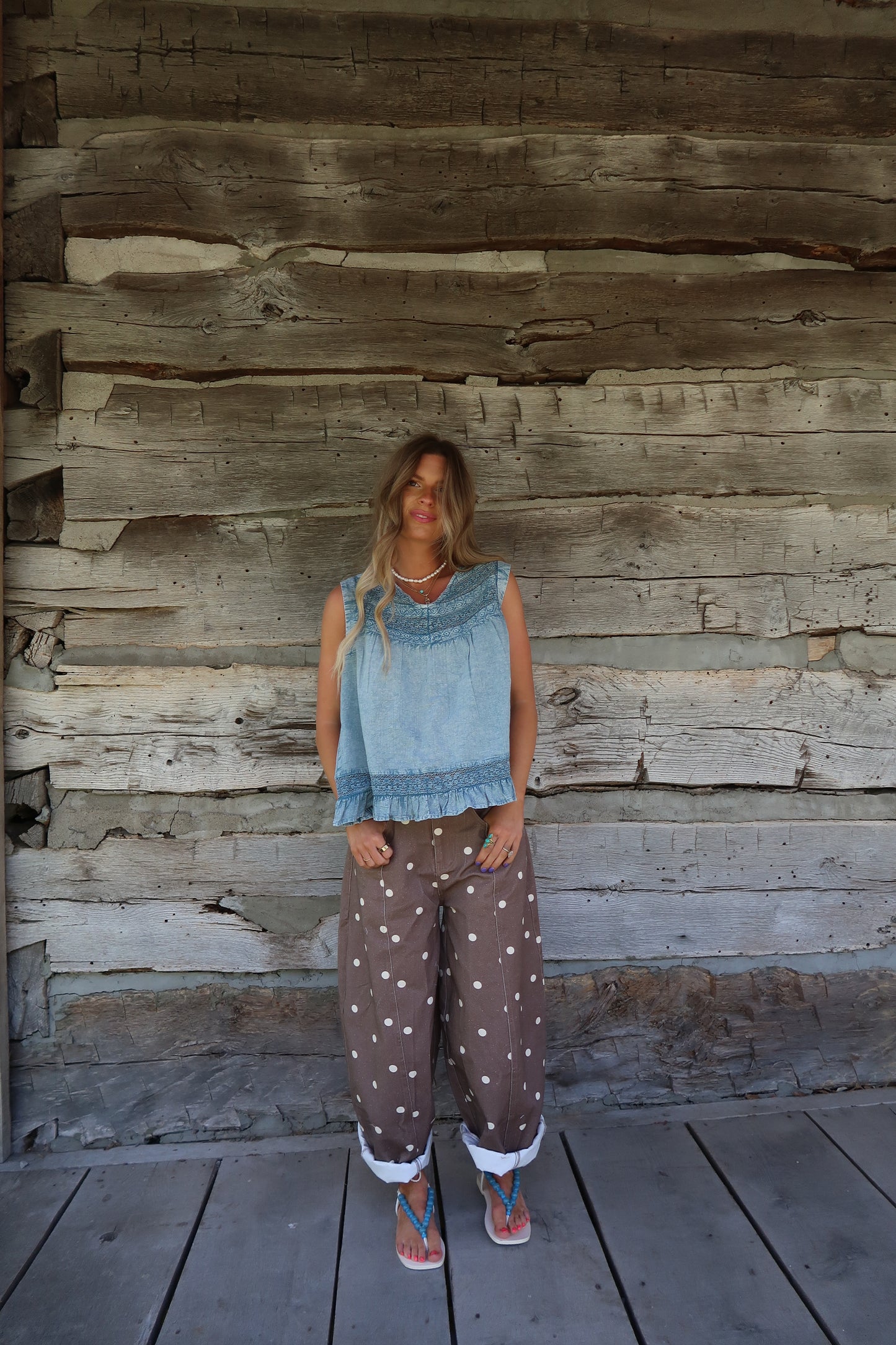 Blue Fresh Linens Top